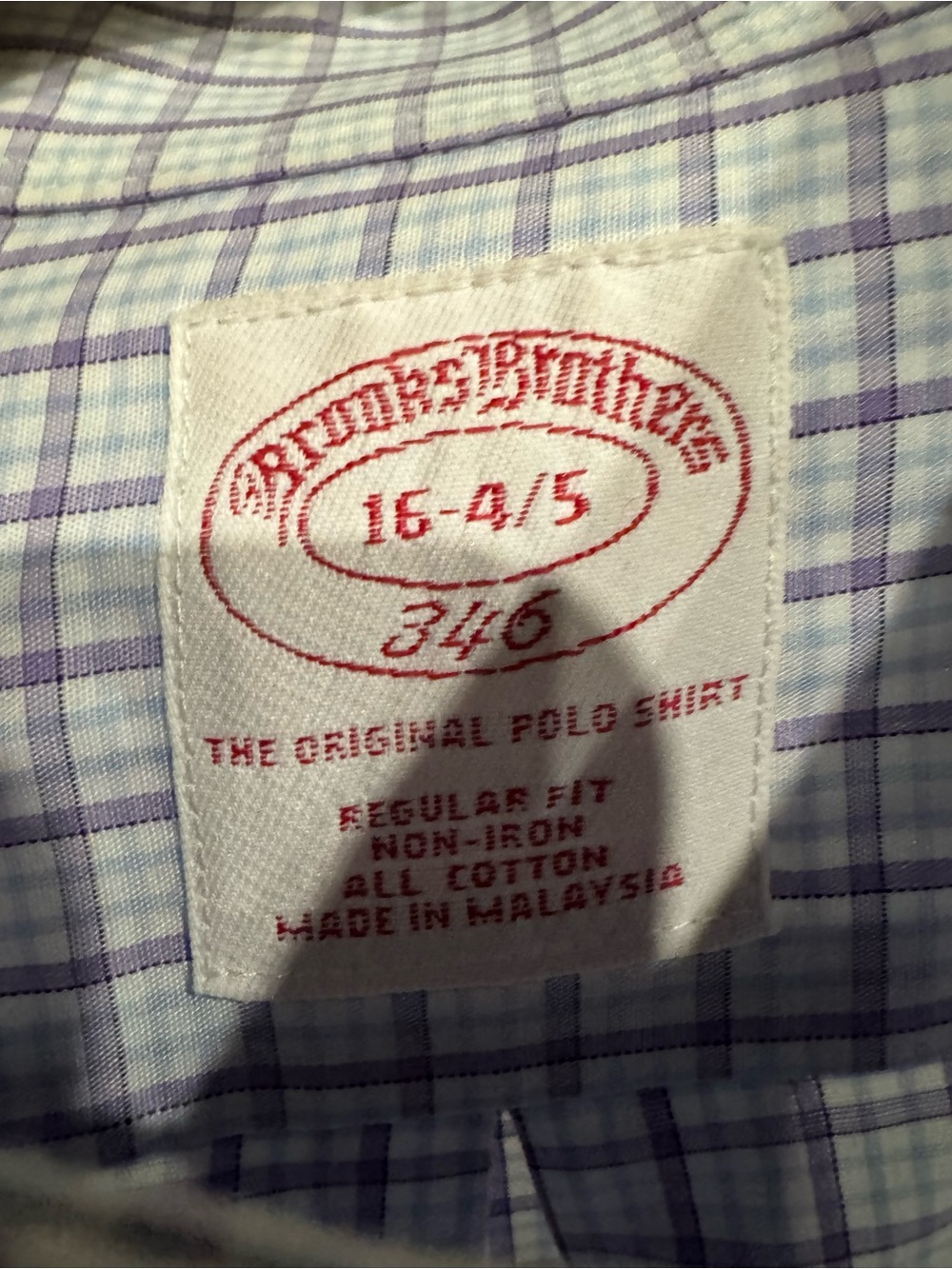 Brooks Brothers Men's Lavender and White Plaid Dress Shirt